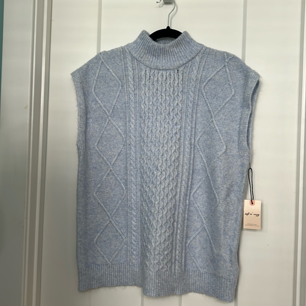 SO soft- oversized mock sweater in powder blue